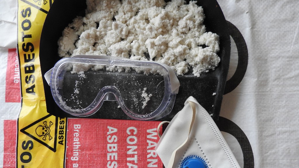 asbestos and fibers, mask, filter and goggles