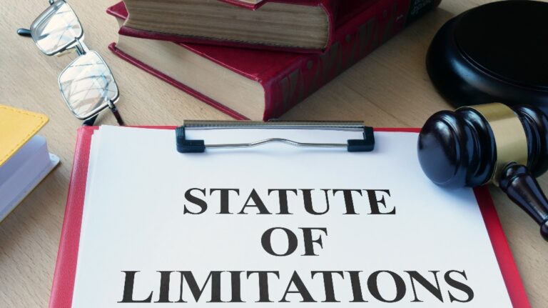 Statute of limitations document and judge's gavel